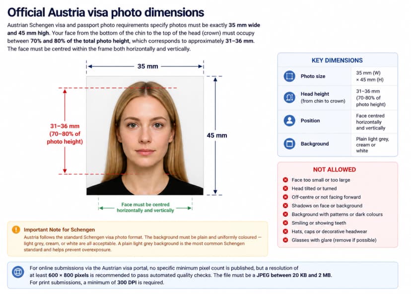 Monaco passport photo dimension and crop guide