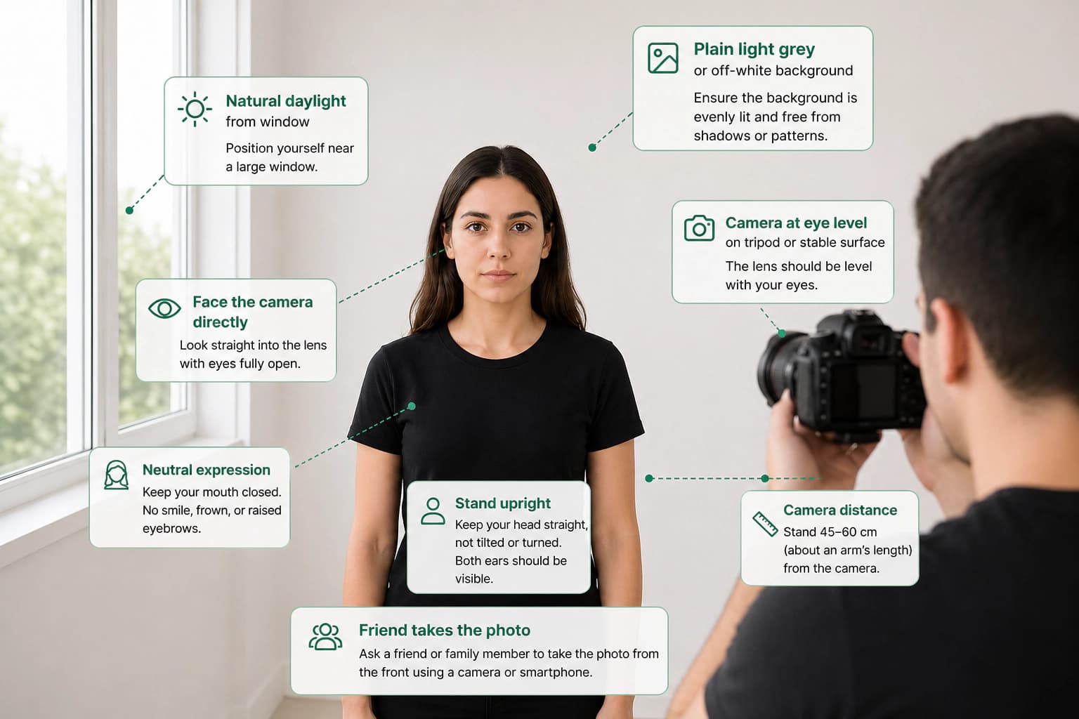 How to take a Australia visa photo at home