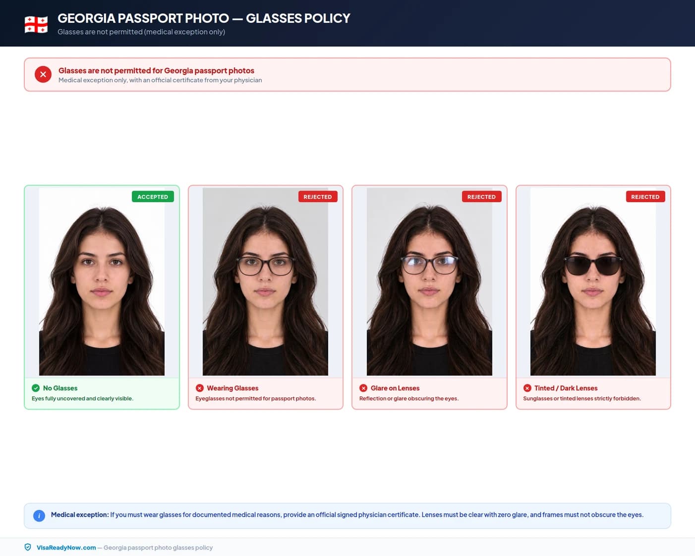 Georgia passport photo glasses and eyewear policy