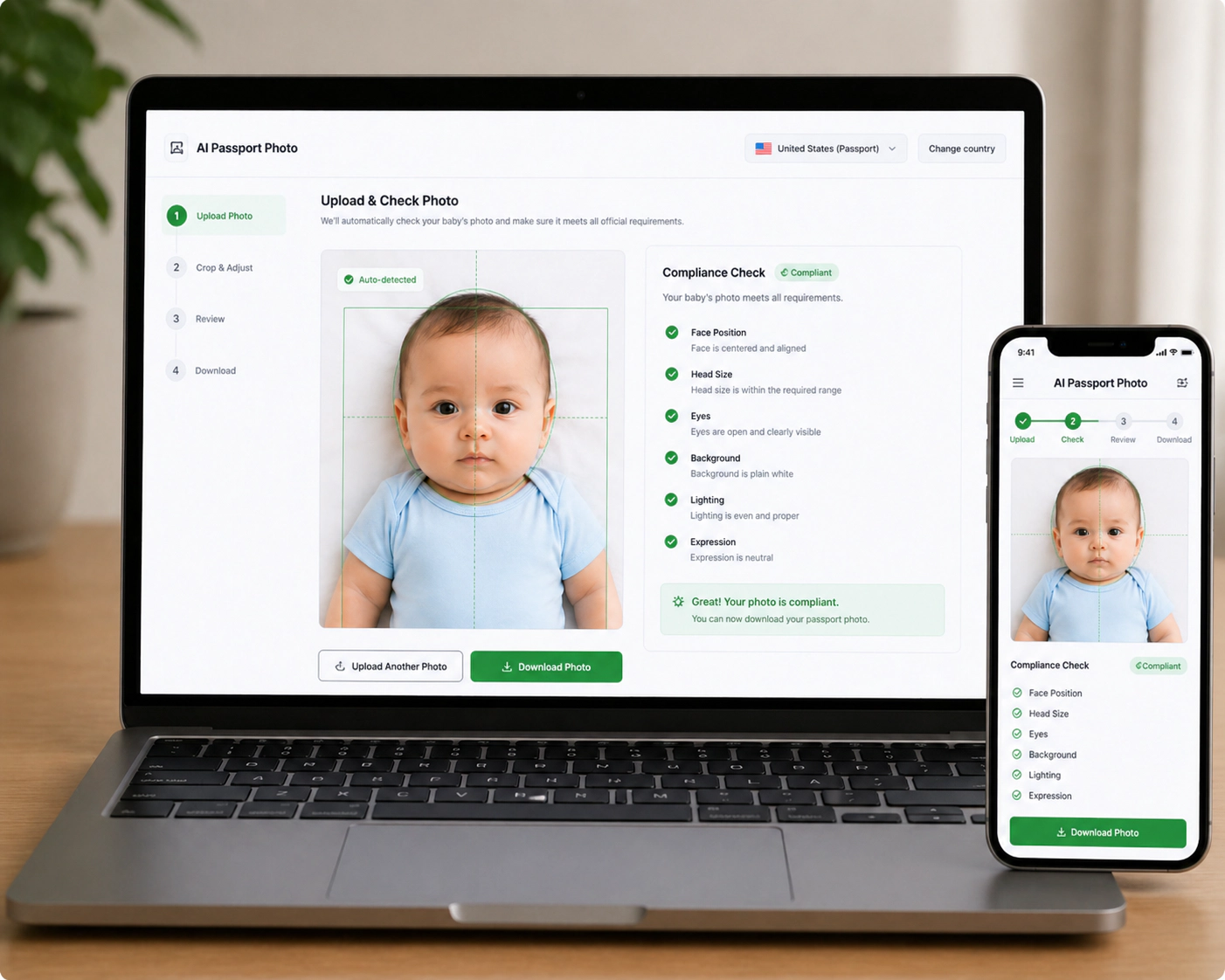 Step 6: Auto-check and crop with VisaReadyNow AI
